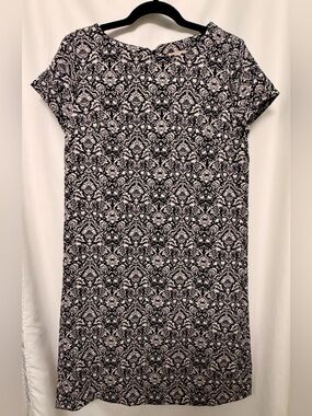 Philosophy Republic Clothing Black White Damask Shift Dress Small